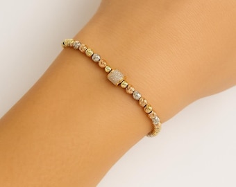 Handmade Zircon Stone Bracelet, Elegant Minimalist Jewelry