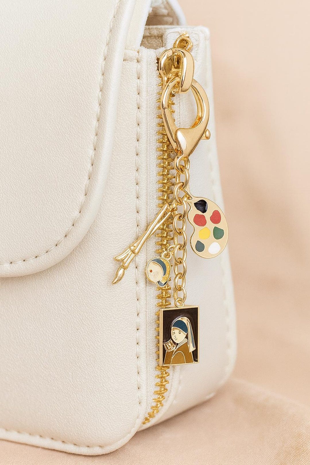 Handmade Art Theme Keychain – Painter Palette & Brush Charm – Artistic ...