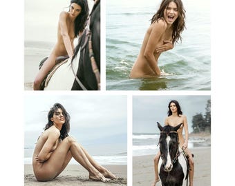 Kendall Jenner Set of 4 Glamour Beach Picture Photo A4 Poster Prints 8"x12"