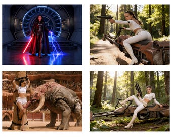 Natalie Portman as Padme Amidala Set of 4 Star Wars inspired Artwork A4 Prints