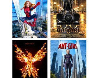 Set of 4 original artwork concept Movie Posters A4 sized photo prints
