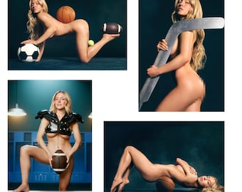 Conjunto de 4 pôsteres fotográficos de Sydney Sweeney, tamanho A4 (8"x12").