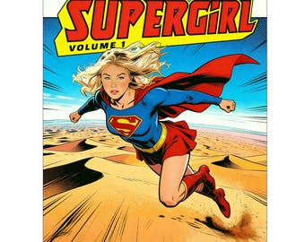 Milly Alcock as Supergirl Retro Comic Style Poster Print 8"x12" or 12"x16"