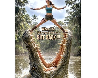 Fun Motivational Lara Croft Artwork Poster Print A4 or A3 size