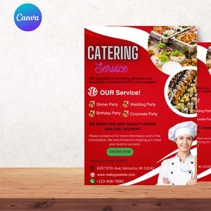 Editable Catering Services Flyer Template For Social Media Cater Business Marketing Flyer Catering Service Business Flyer