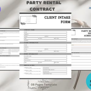 Party Rental Contract, Event Rental Agreement, Chair Rental Agreement, Tent Rental Agreement, Party Rental Waiver, Bar Rental Contract
