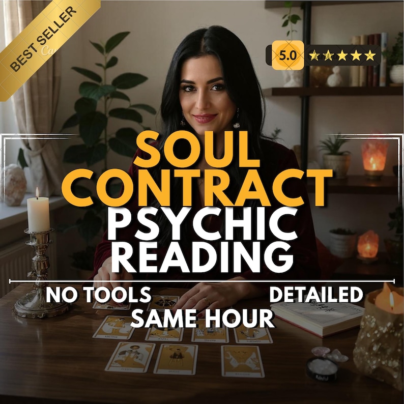 A deep soul contract psychic reading unveiling the karmic relationship and divine love message tied to your past life connection. This fast psychic reading provides clairvoyant insights into your future love reading, offering an accurate reading on soulmates, psychic soulmate bonds, and spiritual healing. Ideal for same hour reading seekers craving clarity.