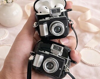 Camera Style Silicone AirPods Case with Strap for AirPods Pro 1 2 3 4