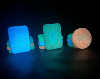Glow in the Dark Fidget Slider & Bundle Farbauswahl / Japanisches Wellenmuster / Fidget Form Optionen