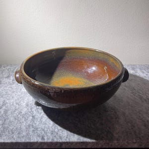 Large Glazed Stoneware Bowl – Devica Portugal | Vintage Handcrafted Piece | Vintage Rustic and Decorative Portuguese Ceramics 1960-1990
