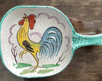 Plat à goûter en céramique italienne - Motif coq