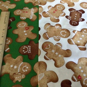 Gingerbread Christmas Fabric Gingerbread Men Cookies Bake Sale By the Yard Select Color