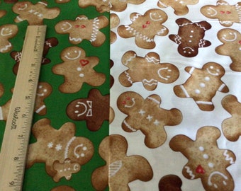 Gingerbread Christmas Fabric Gingerbread Men Cookies Bake Sale By the Yard Select Color