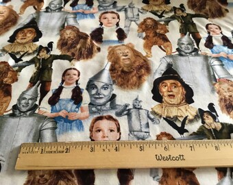 Wizard of Oz Fabric Dorothy with Characters Cotton Very Rare by VIP Cranston