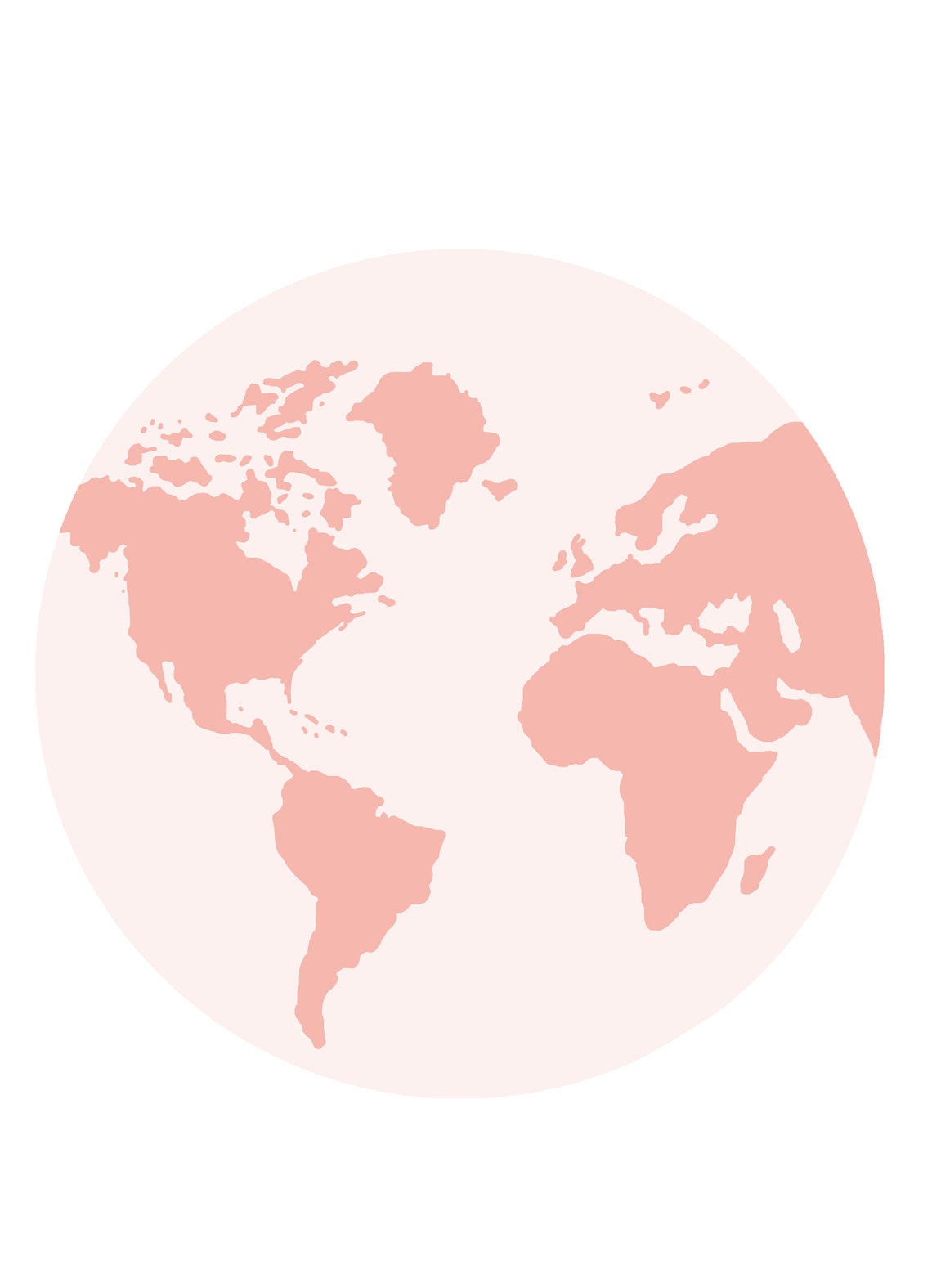 Pink Earth Illustration Wall Art Print. Livraison gratuite | Etsy