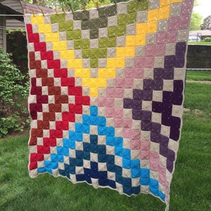 Quilt Look Blanket Crochet Pattern - Tons of Tutorial Photos Written in American and UK terms