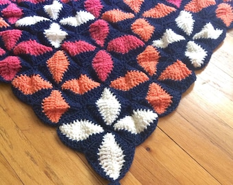 Retro Baby Blanket Crochet Pattern - Tons of Tutorial Photos Written in American and UK terms