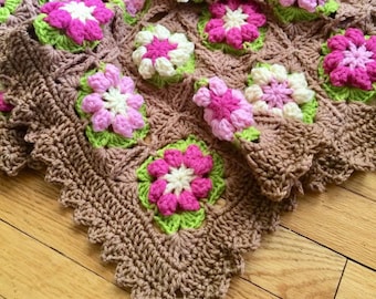 Garden Party Blanket Pattern - Tons of Tutorial Photos Written in American and UK terms for the Intermediate Crocheter