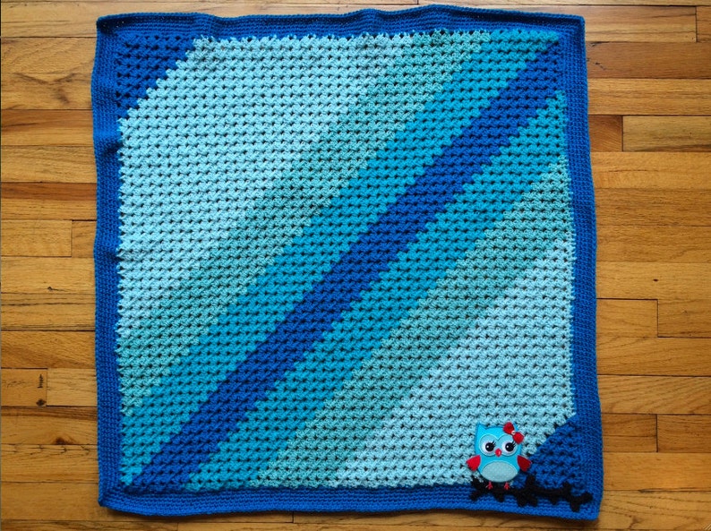 Blue Granny Corner 2 Corner Crochet Blanket and Headband PATTERNS Great Beginner Pattern image 5