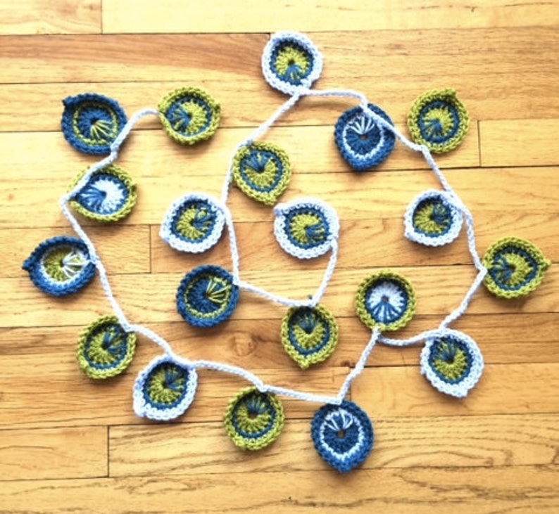 Peacock AND Curly Q's Garlands Crochet PATTERNS Two Patterns for One Price Great for the Beginner image 7