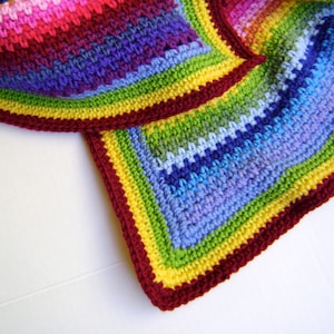 Crochet in Technicolor Linen Baby Blanket Third in a Series of Four Looks Like Linen Easy Crochet Pattern image 3