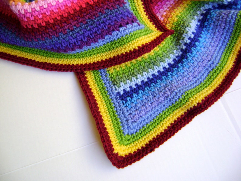 Crochet in Technicolor Linen Baby Blanket Third in a Series of Four Looks Like Linen Easy Crochet Pattern image 3