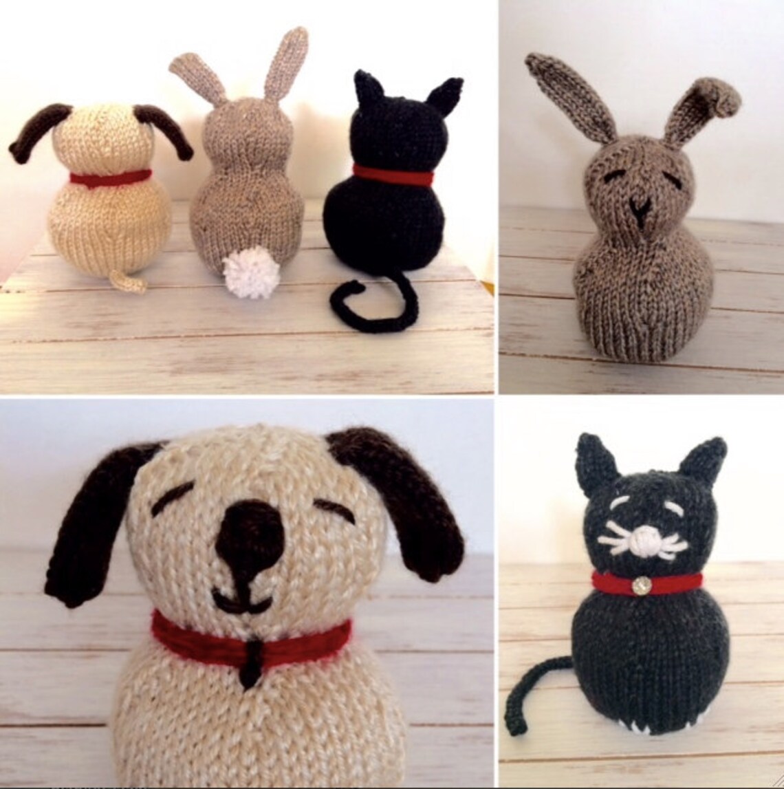 Petting Zoo Stuffed Animal Toy Knitting PATTERN Easy Etsy