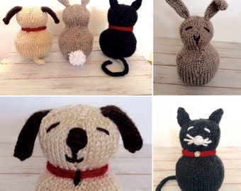 Petting Zoo Stuffed Animal Toy - Knitting PATTERN - Easy Pattern - Great for the Advanced Beginner