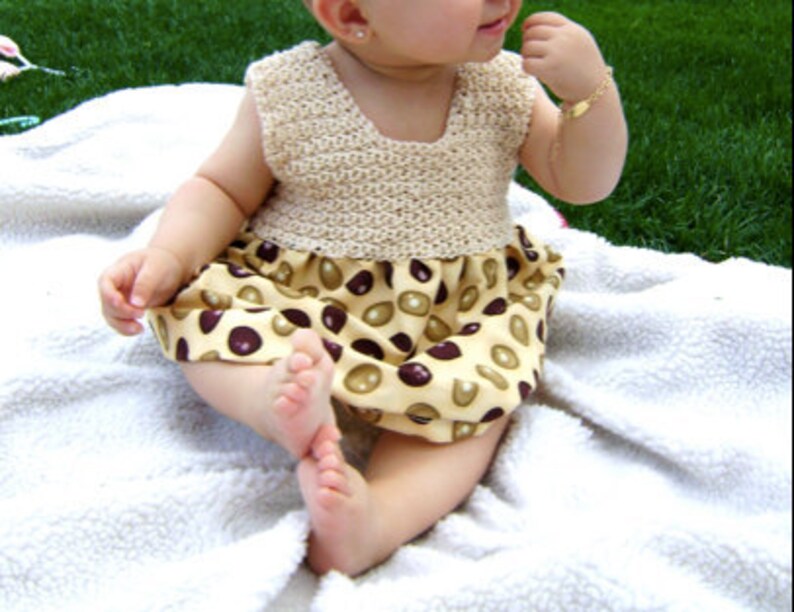 Fabric & Crochet Dress Pattern INSTANT DOWNLOAD Easy Pattern image 1