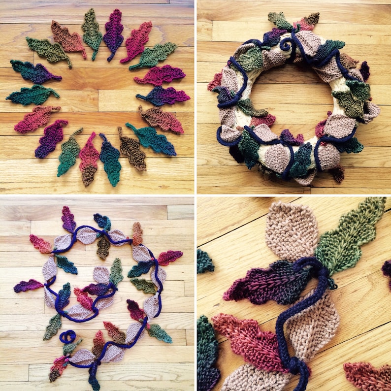Oak Leaves Garland Knitting PATTERN Great for the Advanced Etsy