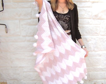 Pink Champagne Baby Blanket Crochet Pattern - Perfect Photo Prop