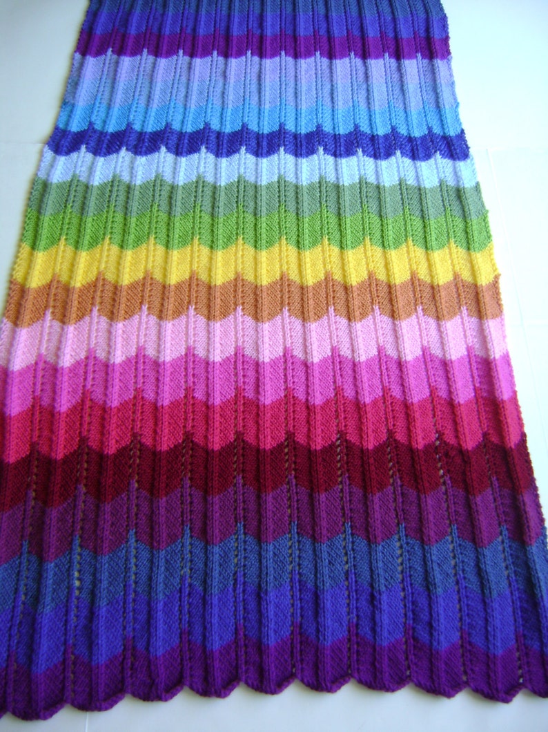 Knitting In Technicolor Make Your Own Chevron Blanket Easy Knitting Pattern image 4