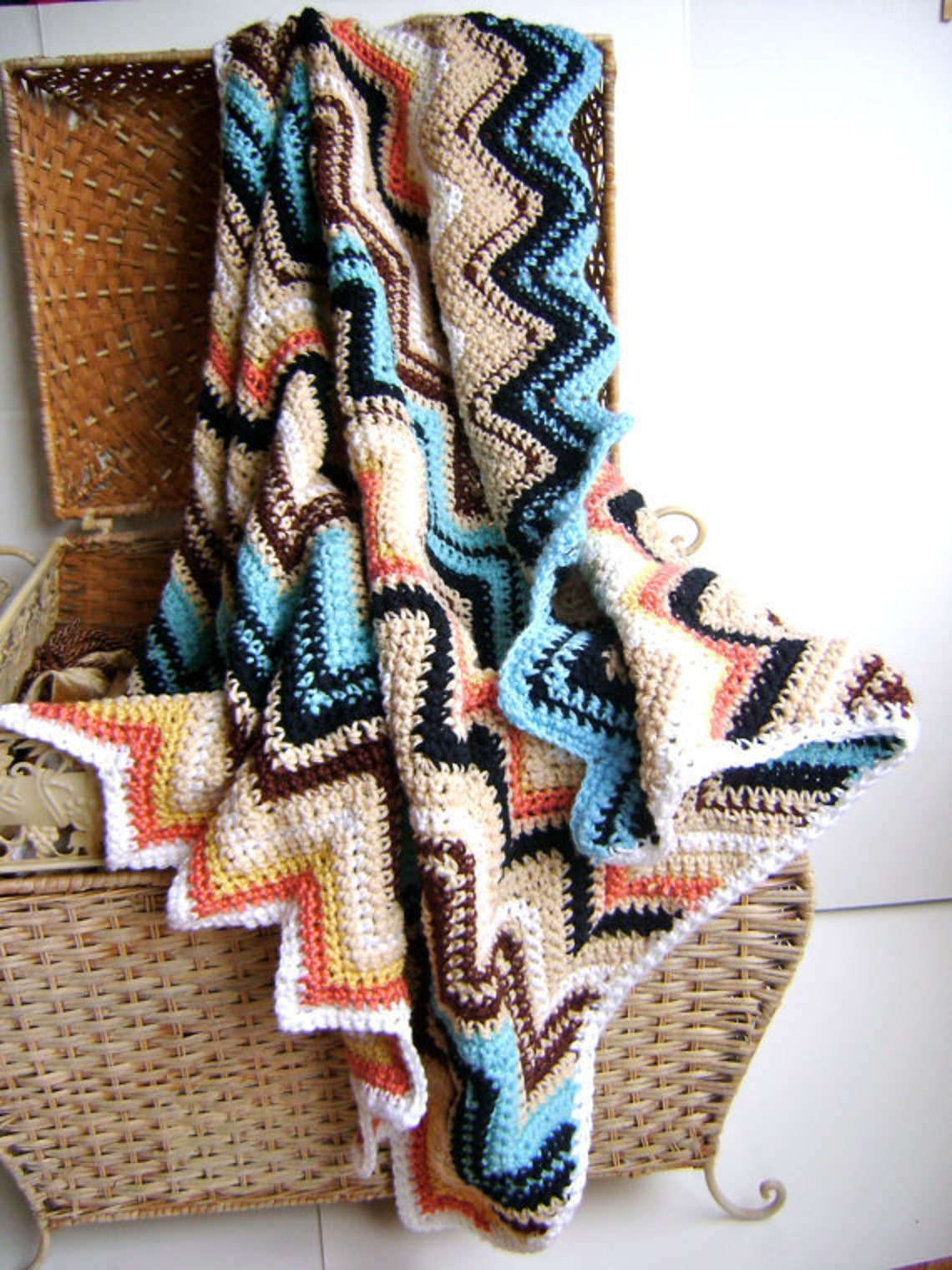 Crochet Pattern for Chevron Baby Blanket Easy Beginner Etsy