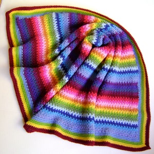 Crochet in Technicolor Linen Baby Blanket Third in a Series of Four Looks Like Linen Easy Crochet Pattern image 1