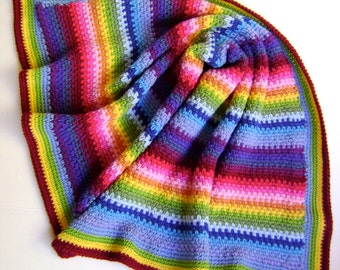 Crochet in Technicolor - Linen Baby Blanket - Third in a Series of Four - Looks Like Linen - Easy Crochet Pattern