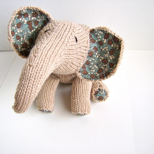 Knitting PATTERN for Precious Pachyderm - Only Needs One Skein of Worsted Yarn