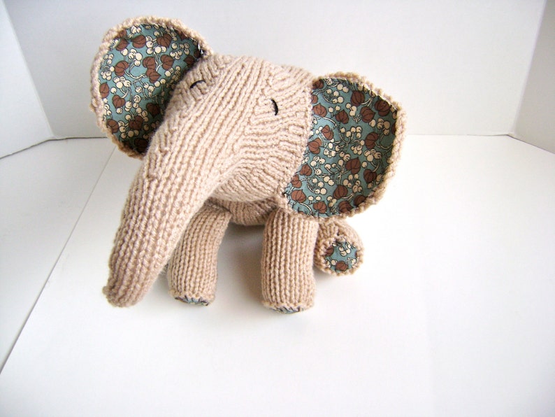 Knitting PATTERN for Precious Pachyderm Only Needs One Skein of Worsted Yarn image 1