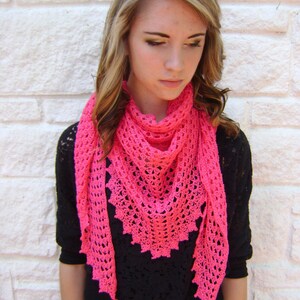 Triangle Shawl or Scarf Pattern Easy Crochet Pattern for the Advanced Beginner and Beyond image 2