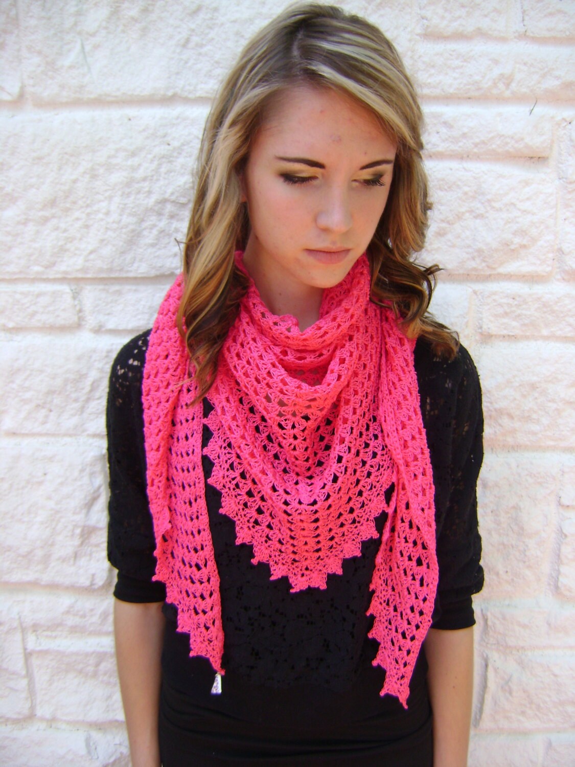 Triangle Shawl or Scarf Pattern- Easy Crochet Pattern for the Advanced ...