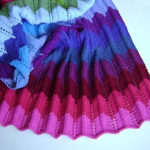 Knitting In Technicolor Make Your Own Chevron Blanket Easy Knitting Pattern image 2