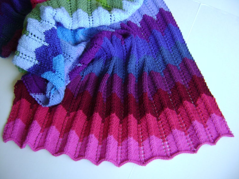 Knitting In Technicolor Make Your Own Chevron Blanket Easy Knitting Pattern image 2