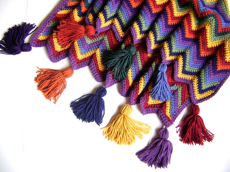 Rainbow Chevron Ripple Baby Blanket Pattern Advanced Beginner Crochet Pattern INSTANT DOWNLOAD image 1