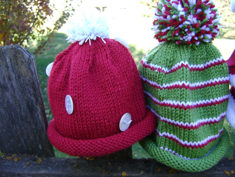 Christmas Hats Collection Pattern Includes all 6 Knitting Patterns Sizes for Newborn to Teens INSTANT DOWNLOAD image 2