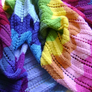 Knitting In Technicolor Make Your Own Chevron Blanket Easy Knitting Pattern image 1