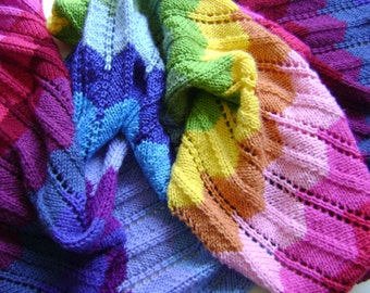 Tricoter en technicolor - Fabriquez votre propre couverture à chevrons - Modèle de tricot facile