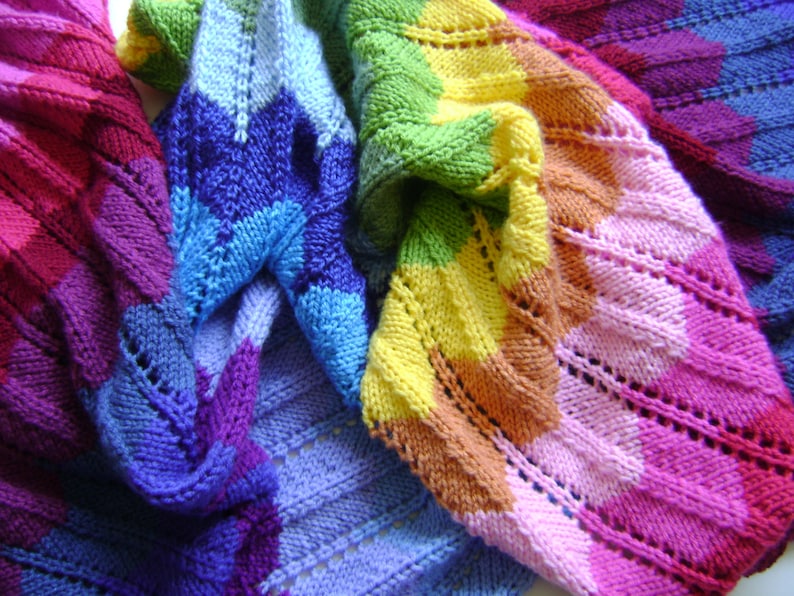 Knitting In Technicolor Make Your Own Chevron Blanket Easy Knitting Pattern image 1