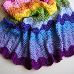 Knitting In Technicolor Waves Blanket Pattern - Perfect for the Newbie Knitter