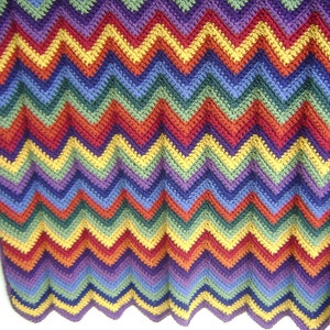 Rainbow Chevron Ripple Baby Blanket Pattern Advanced Beginner Crochet Pattern INSTANT DOWNLOAD image 4