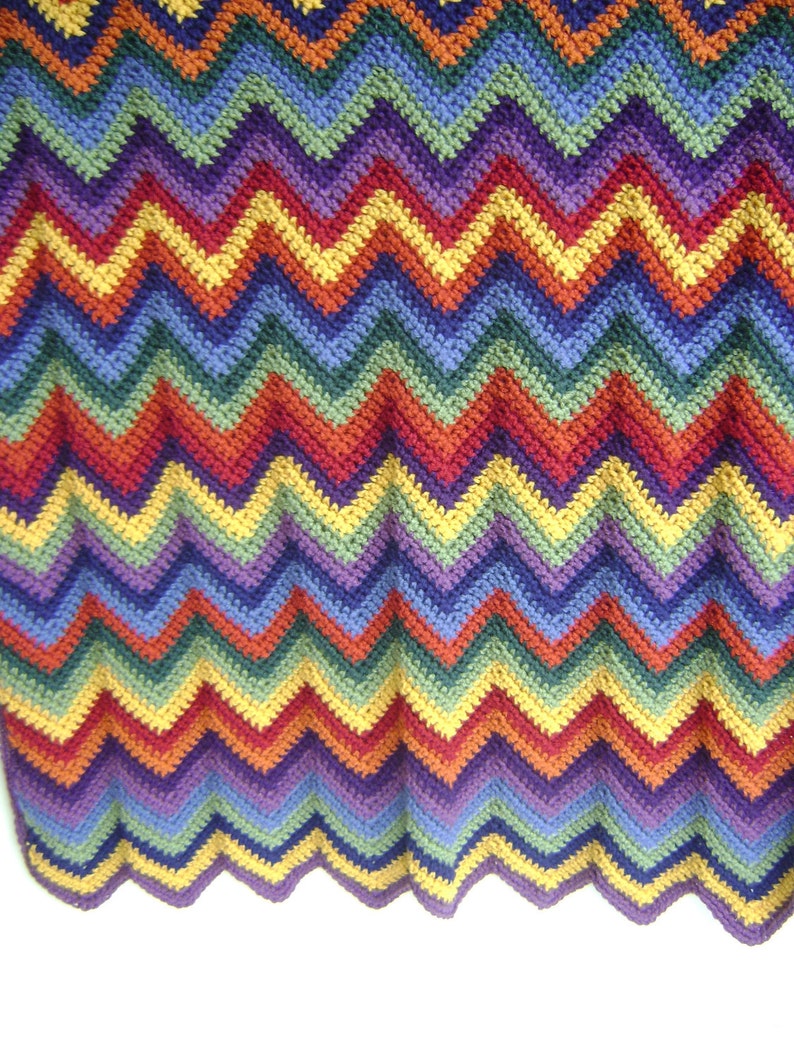 Rainbow Chevron Ripple Baby Blanket Pattern Advanced Beginner Crochet Pattern INSTANT DOWNLOAD image 4