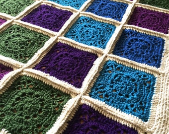 Jeweled Throw Crochet Pattern - Tons of Tutorial Photos Written in American and UK terms for the Intermediate Crocheter